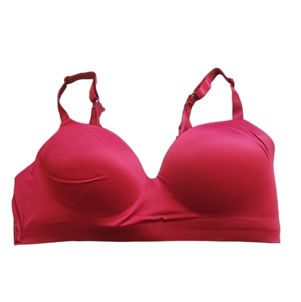 Soma wireless red lace detail bra sz 38 C WL46